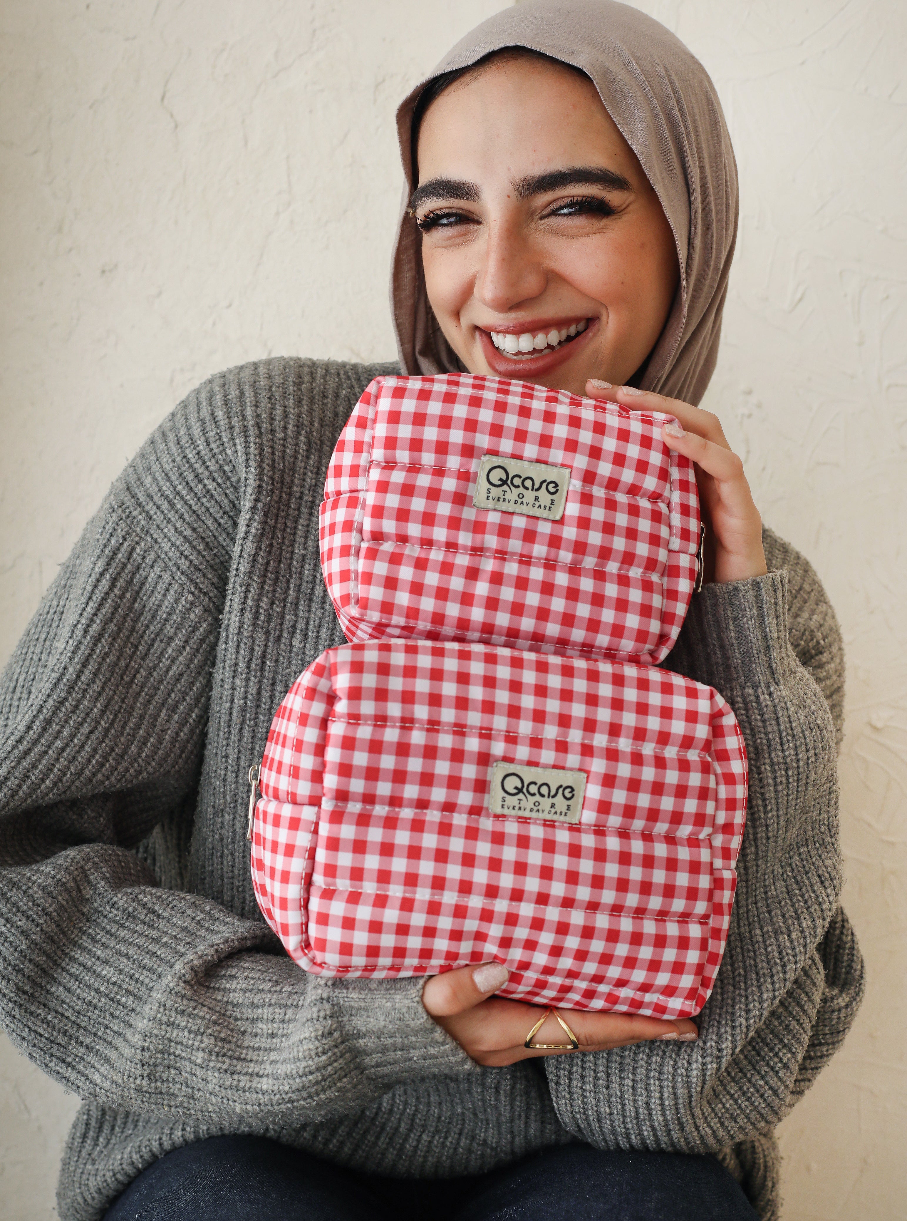 Red Gingham Pouch