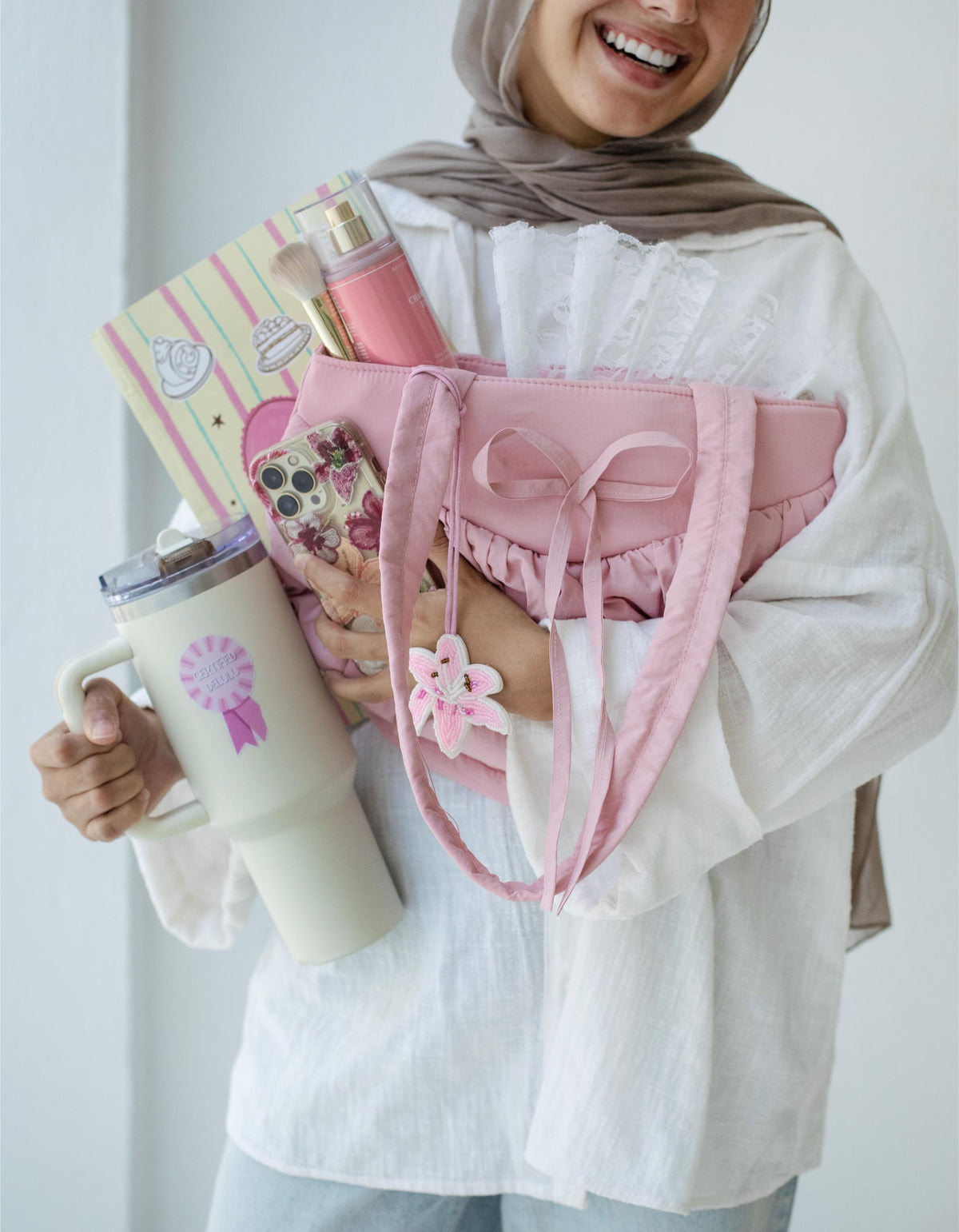 Ruffle Tote — Rosé
