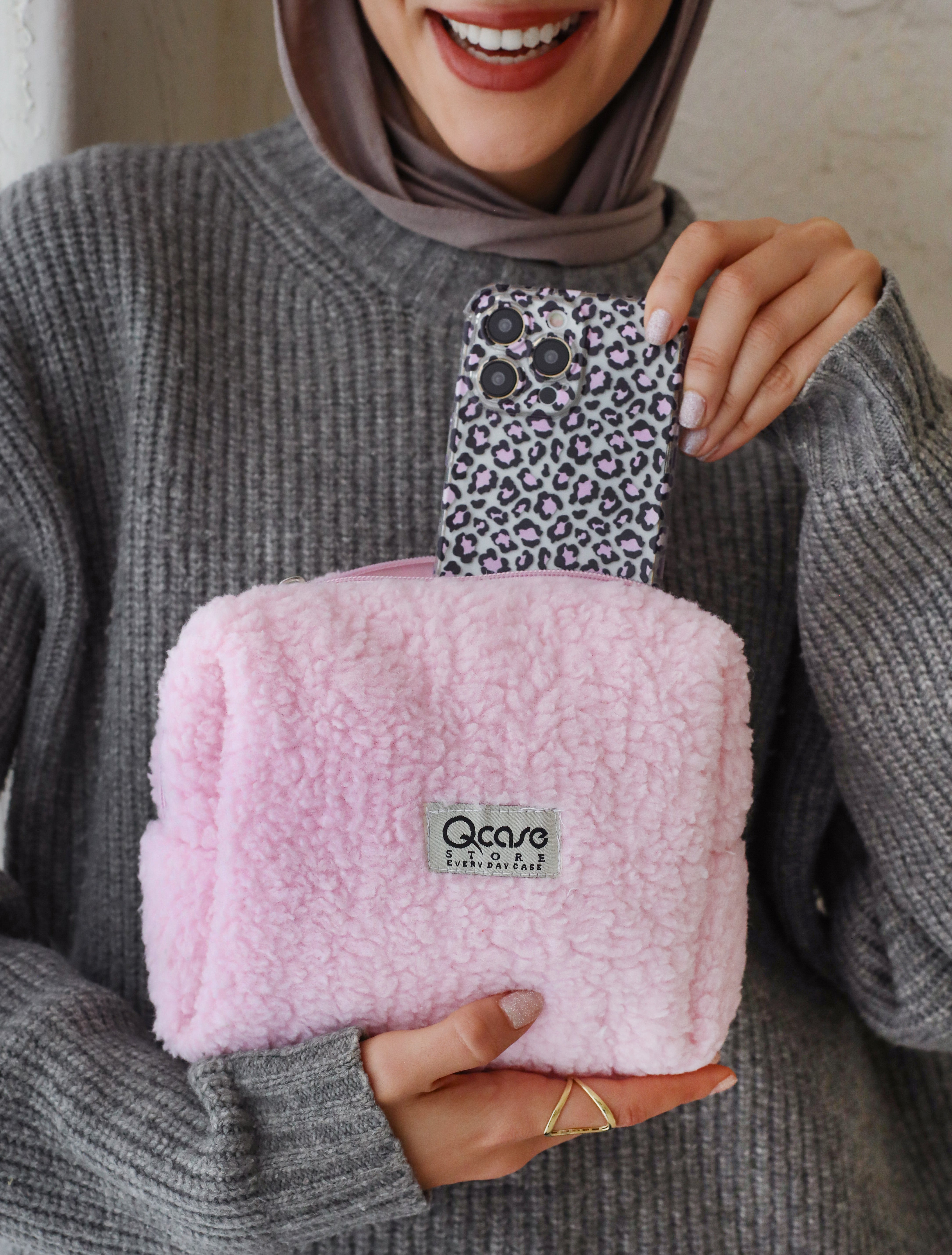 Pink Teddy Pouch