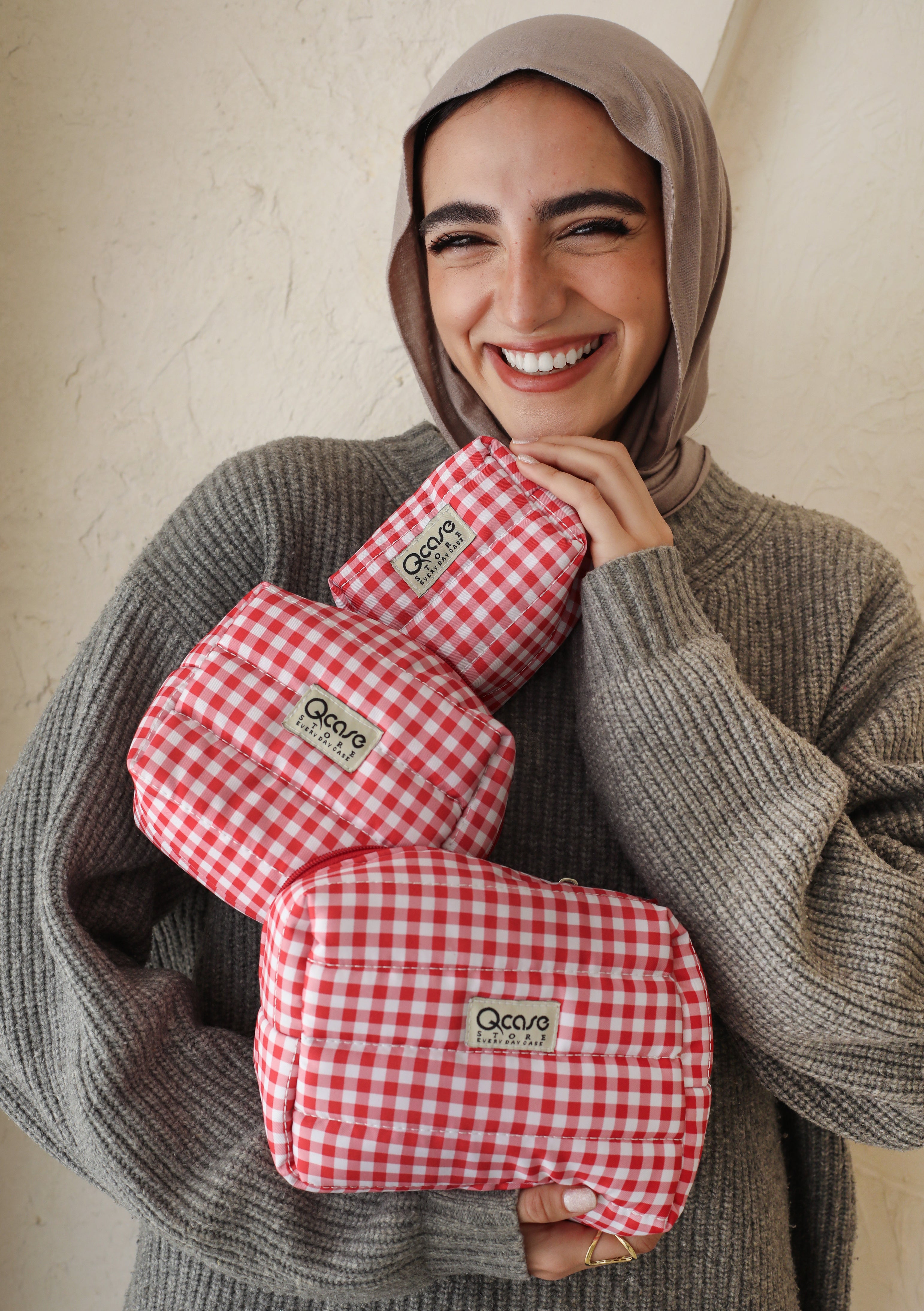Red Gingham Pouch