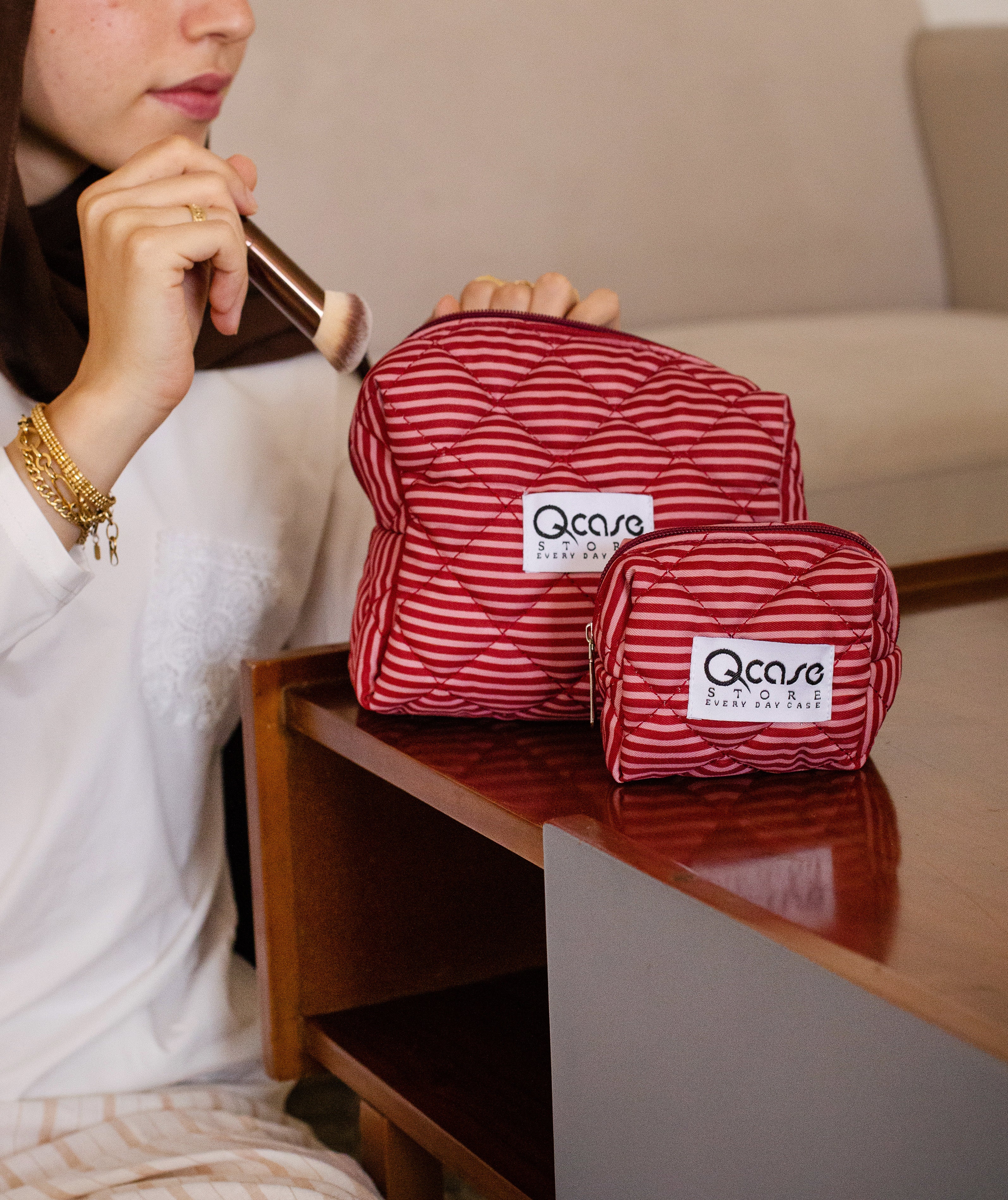 Red Stripes Pouch