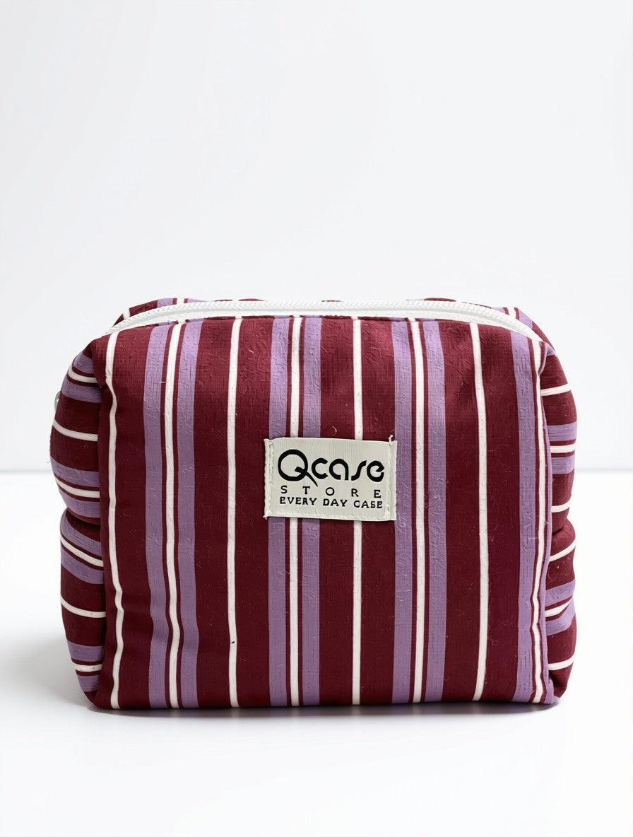 Stripped burgndy - slouchy pouch