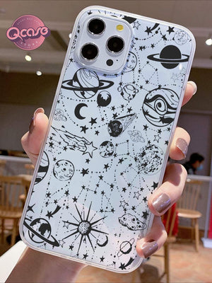 Black and White Space Clear Phone Cover - Qcase Store | Everyday Case