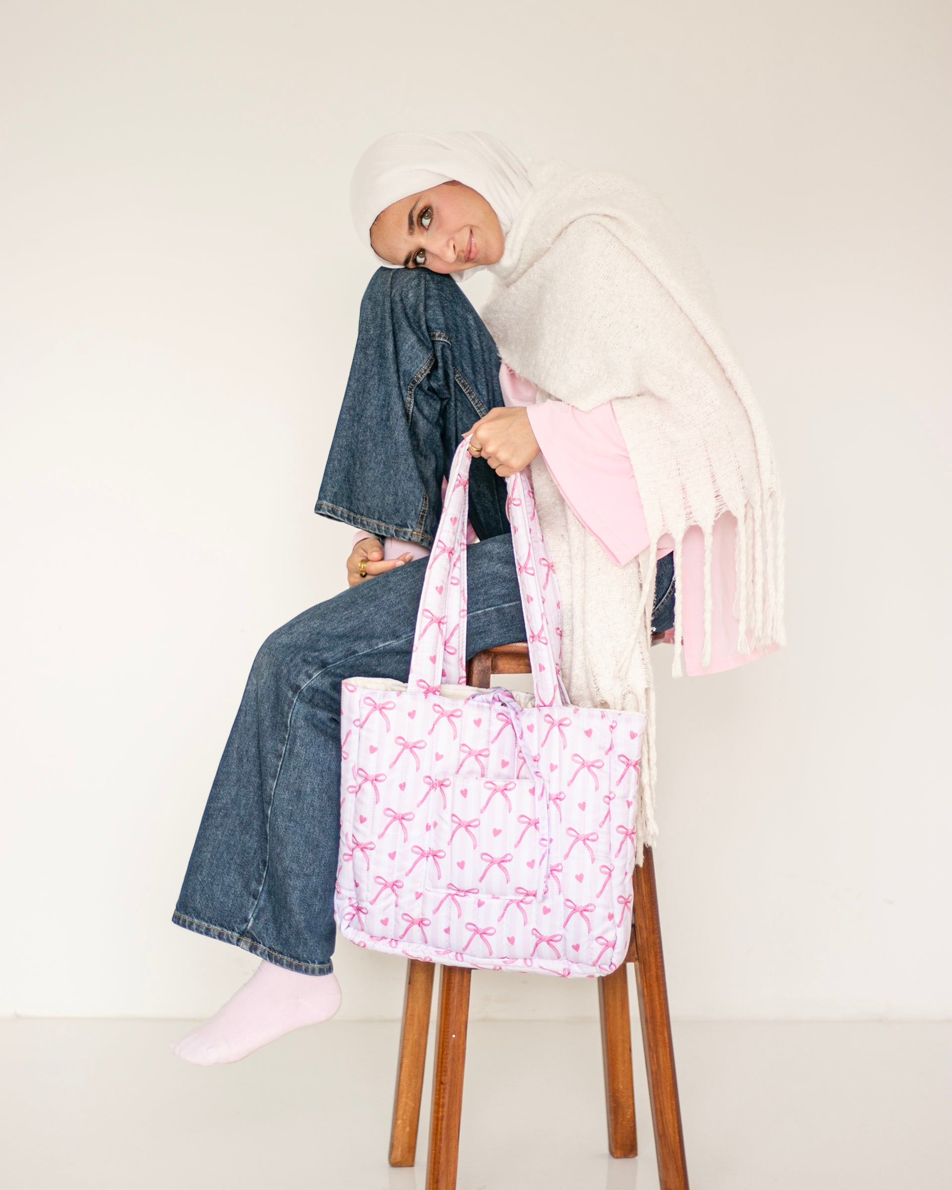 Puff Tote — Ribbon Cloud
