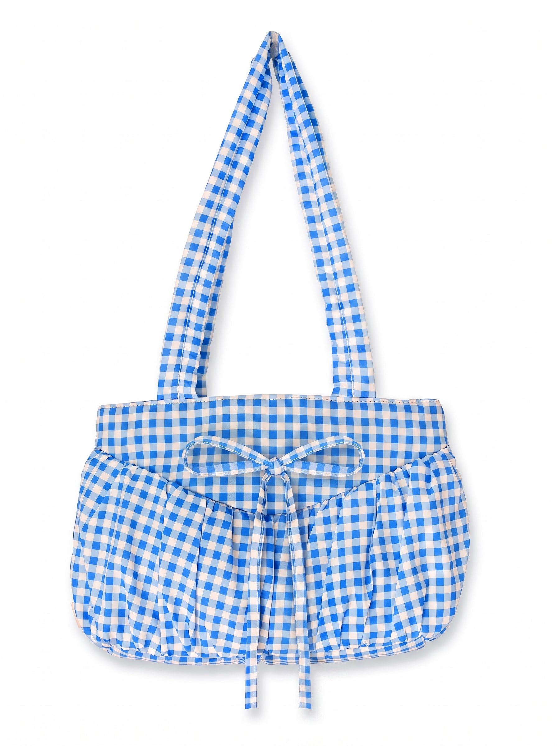 Ruffle Tote — Sky Gingham