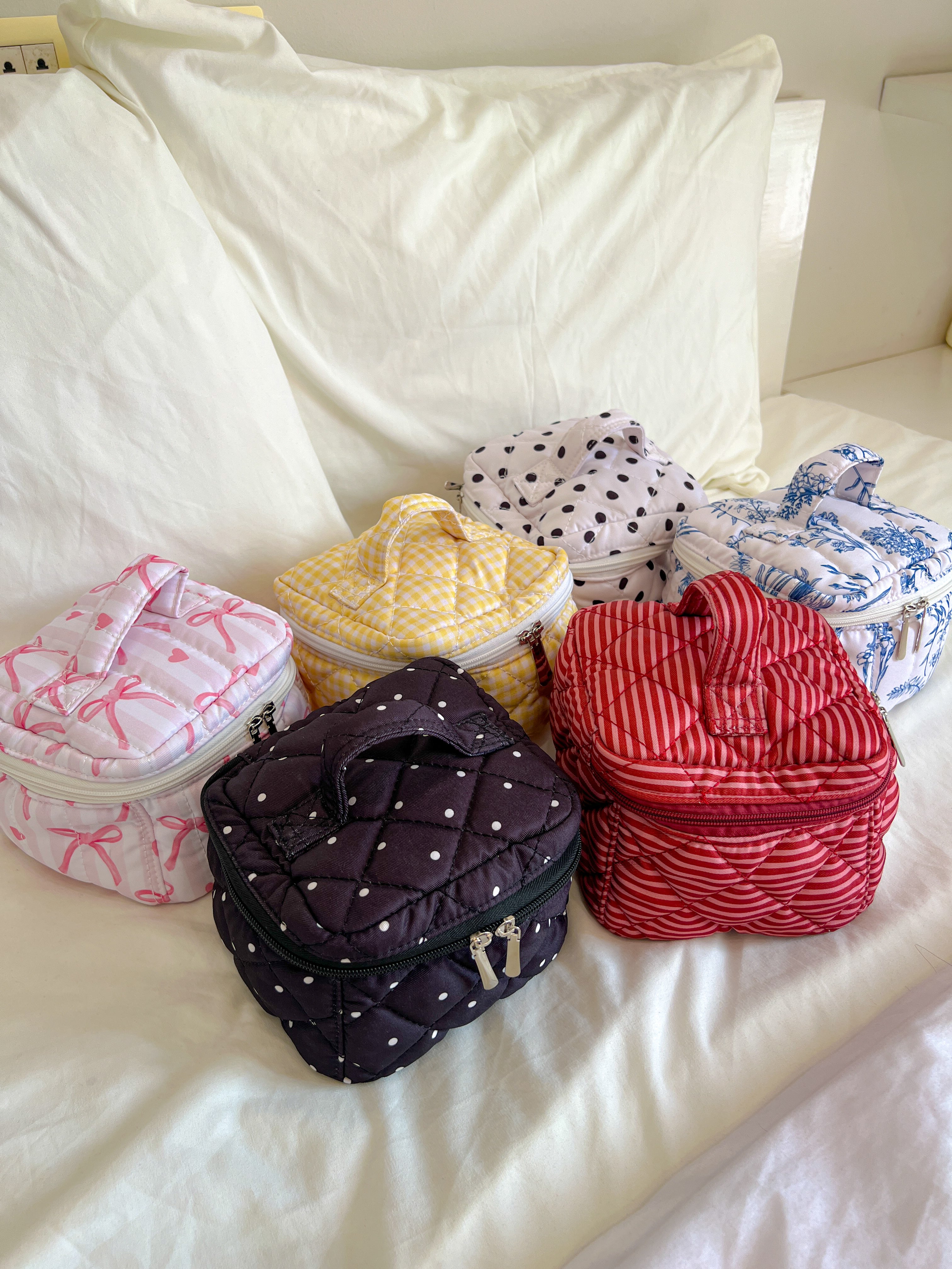 Yellow Gingham Boxy pouch