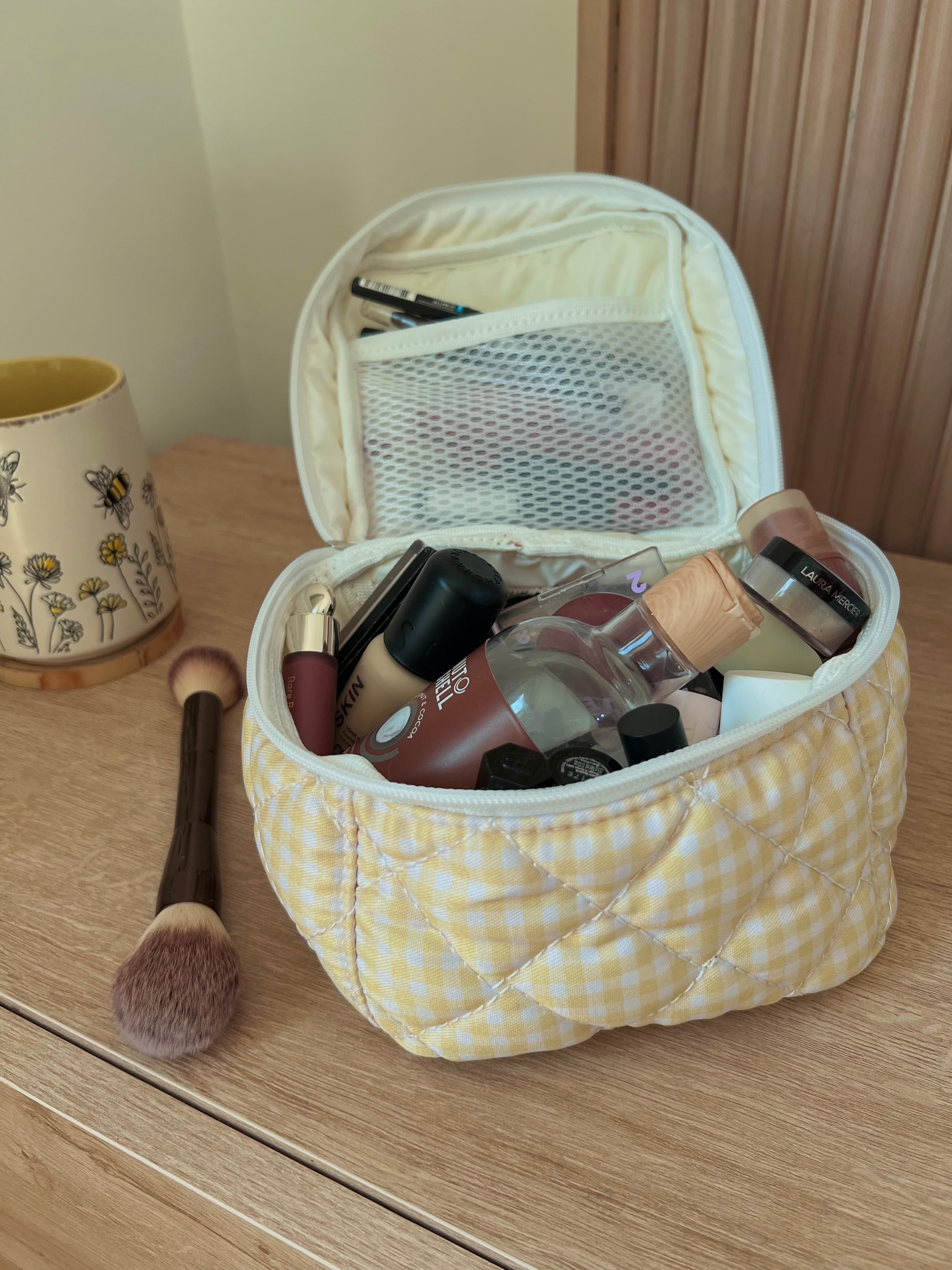 Yellow Gingham Boxy pouch