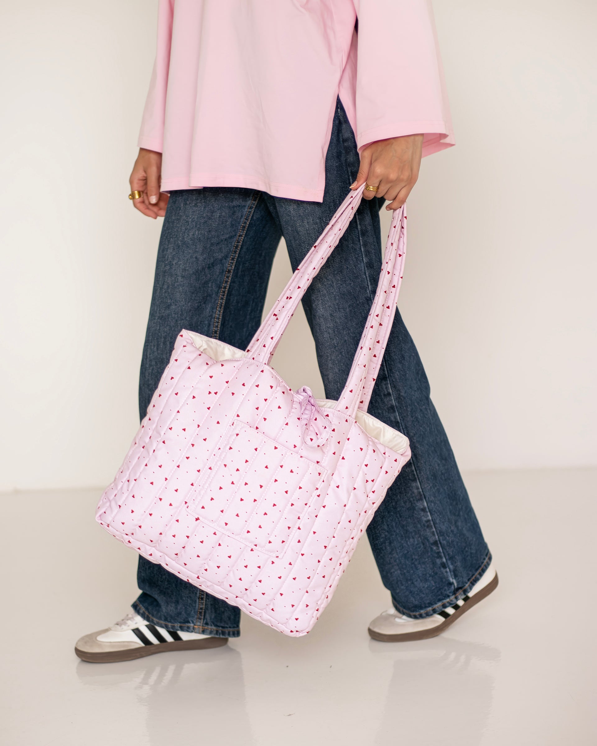 Puff Tote — Blush Hearts