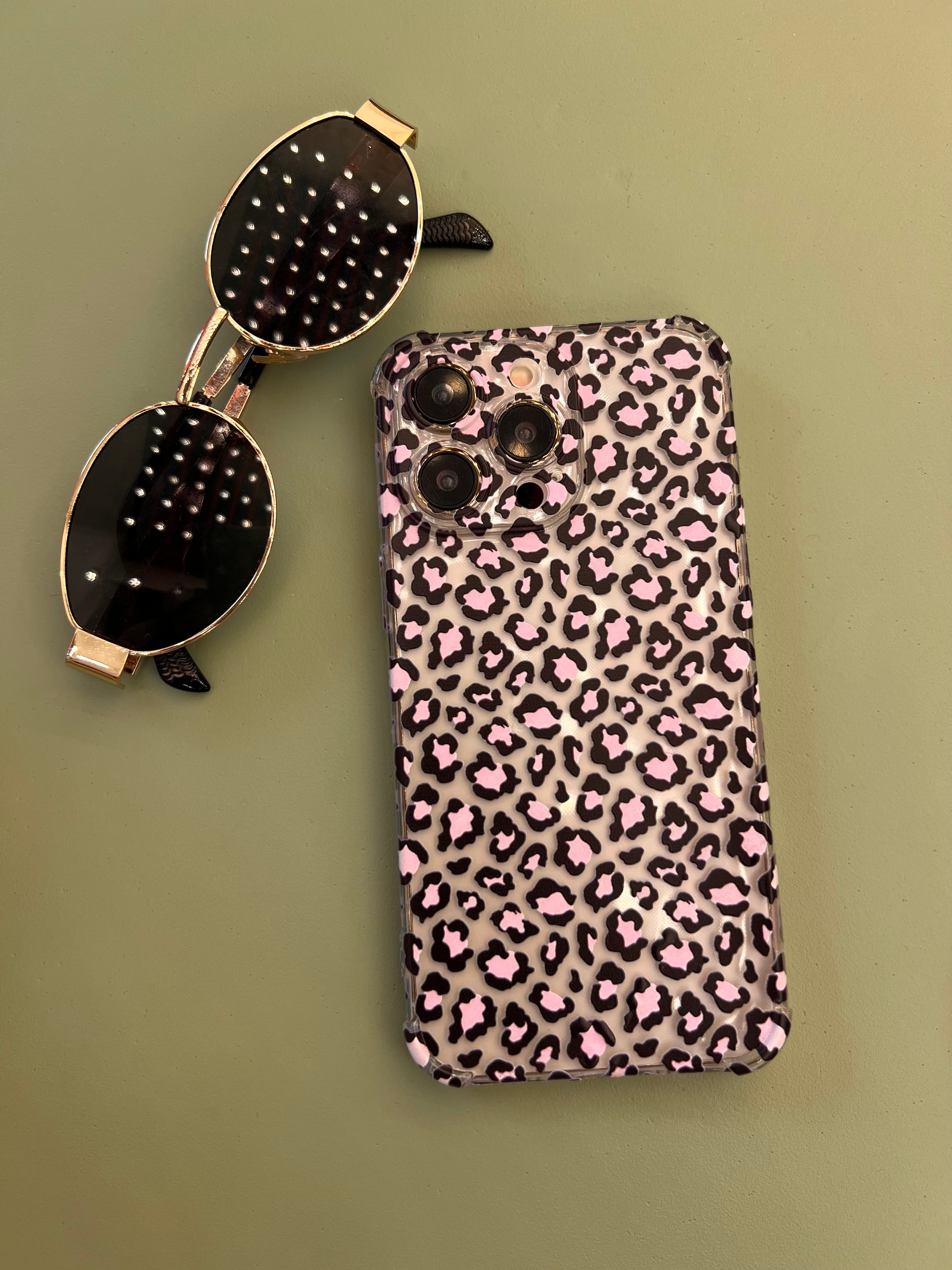 Pink Leopard Clear Phone Cover