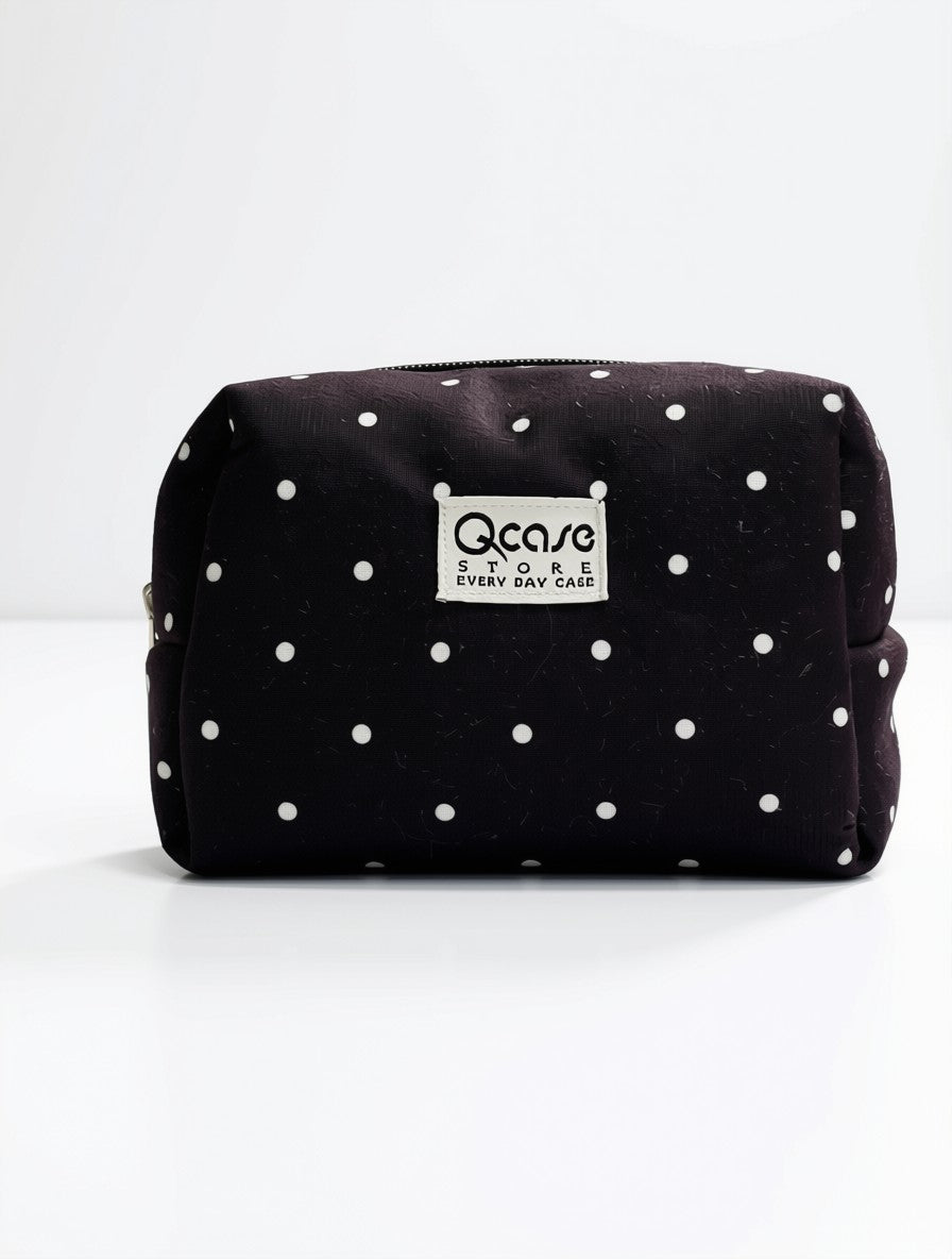 Polka Dot Black - slouchy pouch