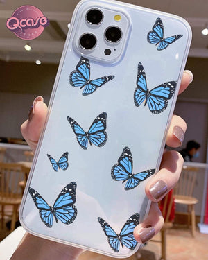 Blue Butterflies Clear Phone Cover - Qcase Store | Everyday Case